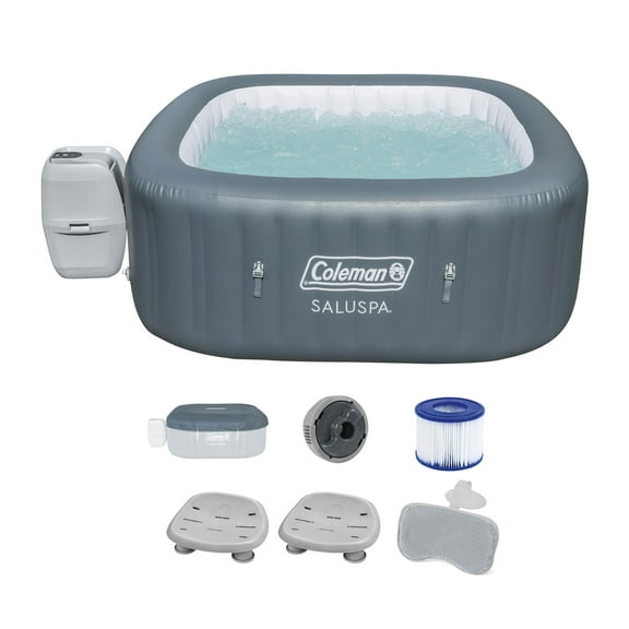 Bestway Hawaii Inflatable Hot Tub with 2 SaluSpa Non-Slip Spa Seats and 2 Headrest Pillow