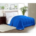 thumbnail image 1 of Full Comforter Solid Royal Blue 300 GSM Plush Siliconized Microfiber Fill Duvet Insert Box Stiched Quilted Fluffy Soft 600 TC Egyptian Cotton Shell with Piping & Pillowcases, 1 of 8