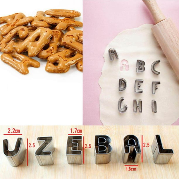 Justharion Mini Letter Cookie Cutters Stainless Steel Alphabet Cookie