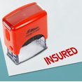 thumbnail image 1 of Printtoo Insured Self Inking Rubber Stamp Pre,Inked Office Stamp, Home Office Business Stationery, 38 x 14 mm, Red, 1 of 5