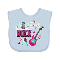 Inktastic I Rock with Guitar Microphone and Music Notes Boys or Girls Baby Bib