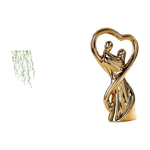 Adhesivo de pared,Vinilo decorativo de pared con enredaderas colgantes para dormitorio (DIY),Estatua de pareja,Figura de pareja,arte moderno,artesanía,regalo de boda,Escultura de estatua de