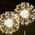thumbnail image 1 of Luces solares para fuegos artificiales JjGoo, paquete de 2, 120 LED IP65, impermeables, 1 of 9