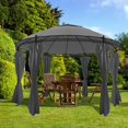 thumbnail image 1 of vidaXL Pavillon avec Rideaux Rond 3,5x2,7 m Anthracite, 1 of 4