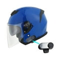 thumbnail image 1 of 1Storm Motorcycle Open Face Helmet Scooter Classical Knight Bike Dual Lens/Sun Visor + Motorcycle Bluetooth Headset: HJK526 Glossy Blue, 1 of 6