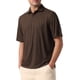 thumbnail image 4 of CAMISETAS POLO DE MALLA DE TEXTURA SÓLIDA PARA HOMBRES CHIC DE VERANO, MANGA CORTA, L, COLOR MARRÓN OSCURO, 4 of 5