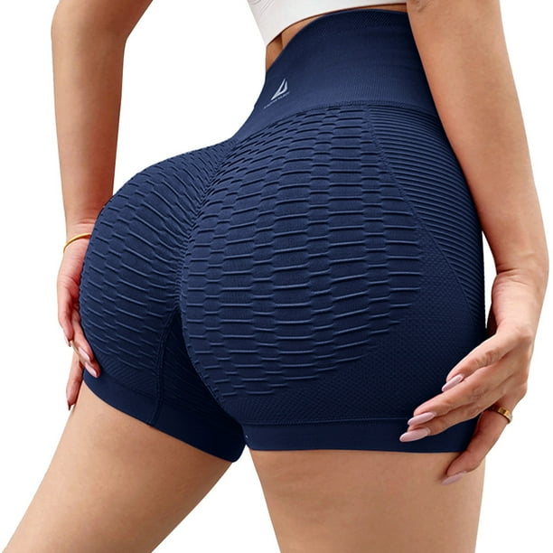 Btafrte Pantalones Cortos Entrenamiento para Mujer Pantalones Cortos para Correr Cintura Alta Con Levantamiento Glúteos (azul Real)