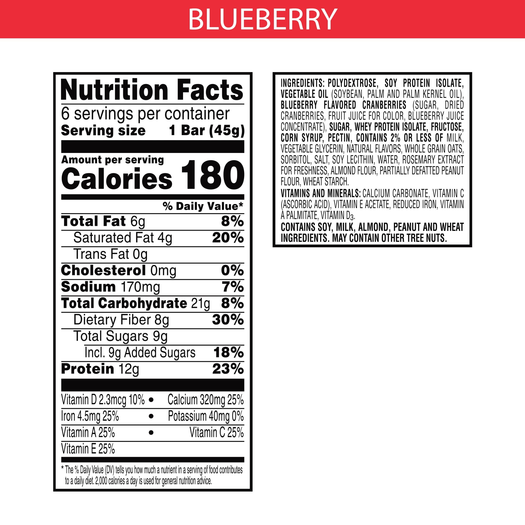 Special K Bar Blueberry Chewy Protein Meal Bars, 12g Protein Snacks, 9.5 oz, 6 Count