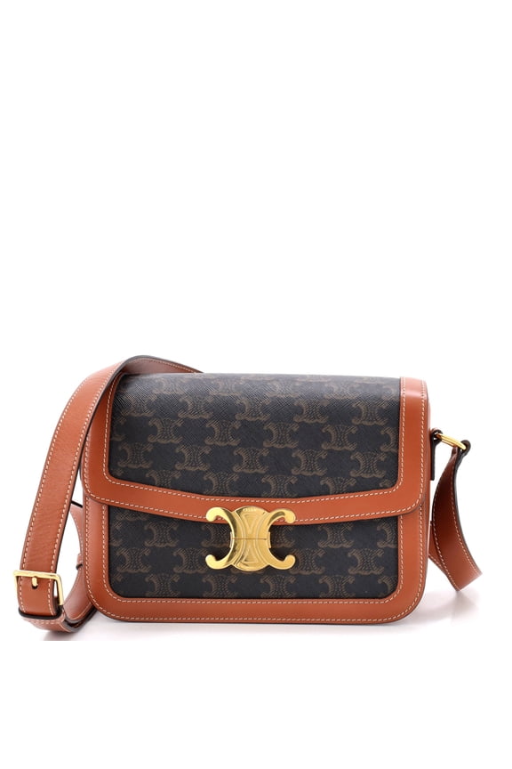 Pre-Owned Triomphe Shoulder Bag Triomphe Coated Canvas Medium By Rebag