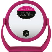 Swissco Soft Touch Round Standing Mirror 1X/10X in Pink