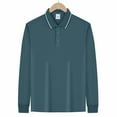 thumbnail image 6 of ZCFZJW Men's Athletic T-Shirt Long Sleeve Golf Shirts Lightweight Casual Fall Spring Quick Dry 3-Button Long Sleeve Work Fishing Tees Tops Light Blue XL, 6 of 8