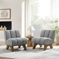 thumbnail image 2 of Art Leon Modern Accent Chair, Sherpa Fabric with Deep Upholstered,Single Sofa Chair for Living Room,Gray, 2 of 9