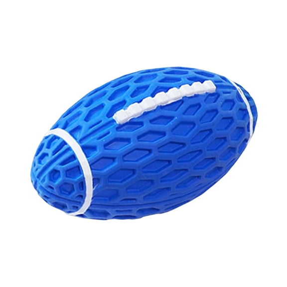 Dog Sounding Rugby Chew Toy, Squeaker Interactive Toy Rubber Cleaning for Small
