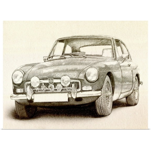 Great BIG Canvas | Rolled Michael Tompsett Poster Print entitled MG MGB MkII