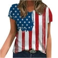 thumbnail image 2 of Womens American Flag T Shirts Summer 4th of July Patriotic Tops Short Sleeve Cute Independence Day Fashion Tunics, 2 of 5