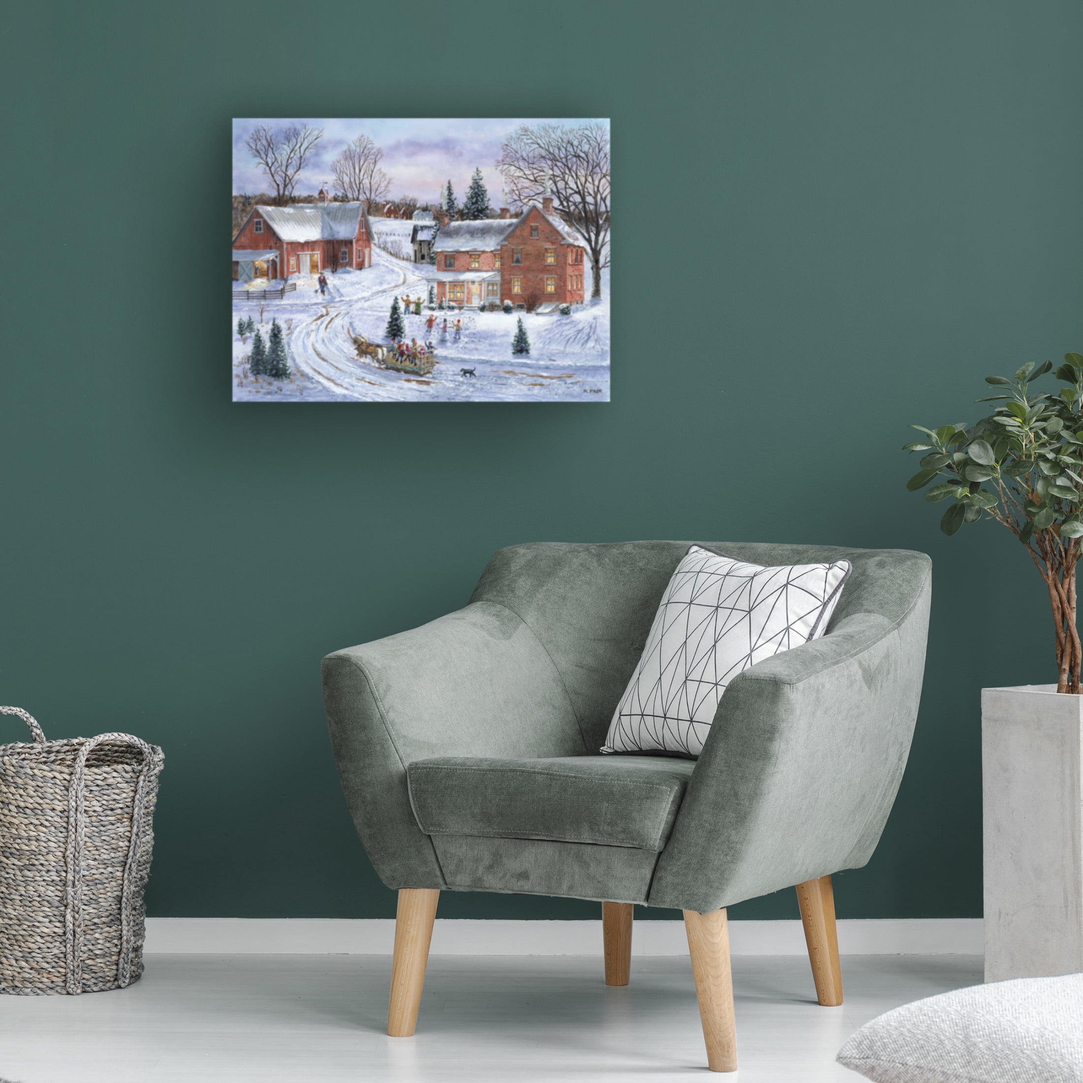 Canvas Wall Art - Bob Fair 'Hayride' Wall Art for Living Room, Bedroom, or Office Décor by Trademark Fine Art - 19 x 14 Inches
