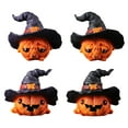 thumbnail image 4 of Handcrafted Resins Halloween Pumpkin Man With Witch Hat Decorative Piece Miniature Figurine For Shelves Desks And Parties, 4 of 8