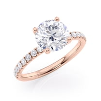 2 Carat Diamond and Moissanite Engagement Ring in 14k Rose Gold (G-H/SI, G-H/VS, cttw) Size 5 by Beverly Hills Jewelers
