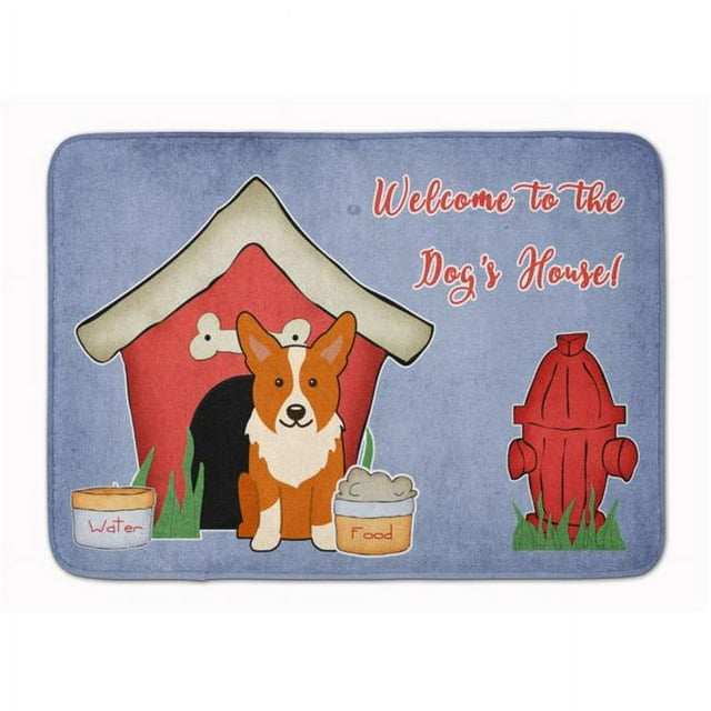Carolines Treasures BB2854RUG Dog House Collection Corgi Machine Washable Memory Foam Mat