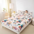 thumbnail image 4 of Feelyou Ocean Fish Teen Bed Sheets, Kawaii Coral Starfish King Sheets, 4-Piece, 4 of 7