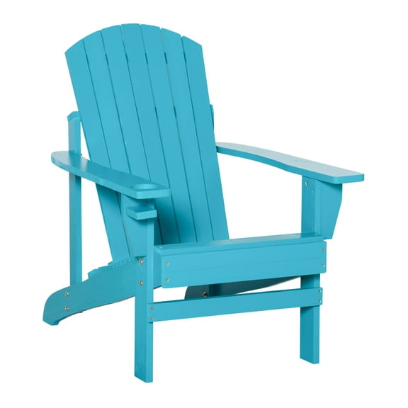 Adirondack Chairs Set with Table, Outdoor Patio Furniture Sky Blue