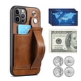 thumbnail image 4 of Crossbody Wallet Case Leather with Hand Strap Holder for iPhone 13,iPhone 13 pro,iPhone 13 pro max,iPhone 13 mini Case,Kickstand,Vertical plug-in card, 4 of 5