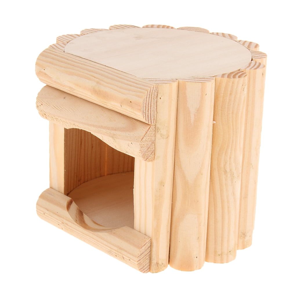 Wooden Hamster House Hideout Hut Exercise toys for Hamster,Mouse, Rat round