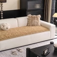 thumbnail image 3 of HUGNEO 28"x83" Plush Textured Sofa Seat Cushion, Non Slip Backing Couch Slipcover, Machine Washable Furniture Protector, Light Coffee, 3 of 13