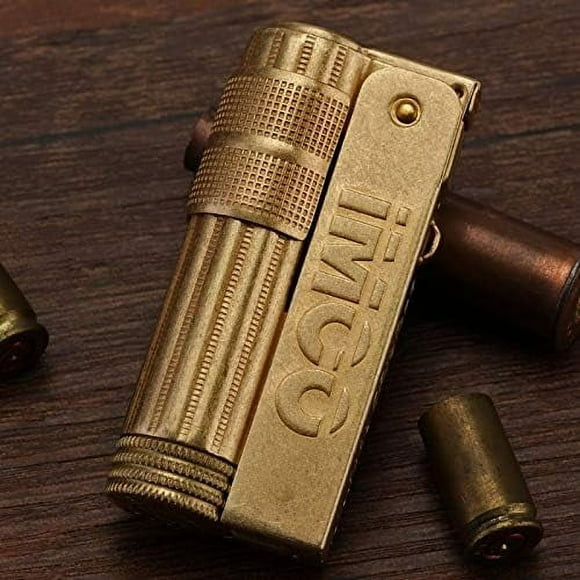 ORUYROP Lighters Classic Copper Lighter Vintage Style Oil Petrol Refillable Flint Ignition Grinding Wheels Fire Lighter