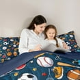 thumbnail image 5 of Manfei Cartoon Rugby Soccer 7-Piece Twin Bedding Sets, Basketball Player Bedding Comforter Set, Cartoon Football Soccer Reversible Sheet Sets, Lightweight Room Decor, 5 of 8