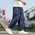 thumbnail image 4 of XIYON Mens Casual Pants Mens Solid Color Sweatpants Casual Harem Pants Sportswear Trousers With Pockets Trousers, 4 of 5