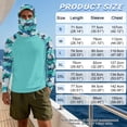 thumbnail image 6 of SEANATIVE Men's Long Sleeve Sun Protection Fishing Hoodie with Face Mask Breathable Lightweight Hooded Fishing Athletic Workout Shirt for Hiking Running, S, Fish Camo Light Teal Green, 6 of 7
