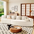 thumbnail image 2 of 116" Curved Modular Sectional Sofa, 2-Piece Chenille Cloud Couch with 27-in Deep Seat, Oversized Boneless 4-Seater Sofa Couches, No Assembly Required, Beige, 2 of 7