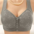 thumbnail image 2 of Hessimy Daisy Bras for Older Women,Bras For Older Women Front Close Button Cotton Bras Comfortable Full Support Wide Back No Underwire Bras(Grey,44), 2 of 3