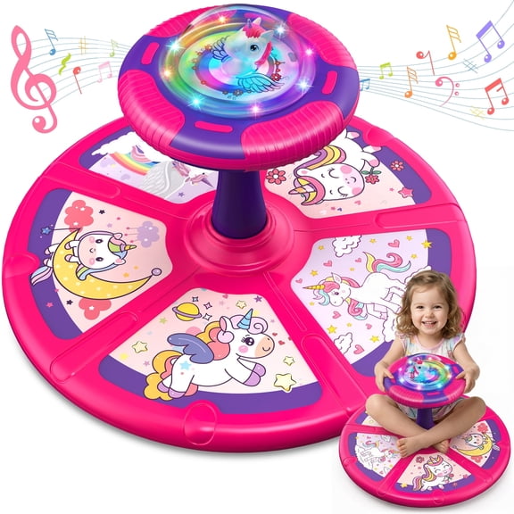 Sit and Spin Toy for Toddlers 1-3 with Music, Spinning Fun for Girls Christmas Birthday Gifts