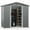 Light Grey/Dark Grey, variant on Costway 6 x 4 FT Outdoor Storage Shed Galvanized Steel Shed with Sliding Doors Wood Grain Natural