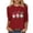 Red, variant on EDHITNR Women Christmas Tops Cute Holiday Graphic 3/4 Sleeve Round Neck Loose Casual Fall Winter Pullover Sweater Shirt Black 3XL