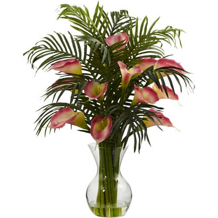 Nearly Natural Calla Lily - Nearly Natural Calla Lily and Palm Combo, Pink