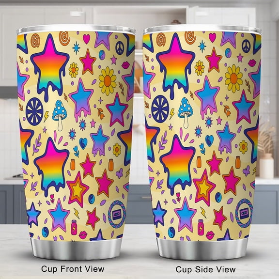Patriotic Stars Stripes Tumbler 20oz Travel Coffee Cup with Lid 4th of July for Independence Day Holiday Birthday Party Favors