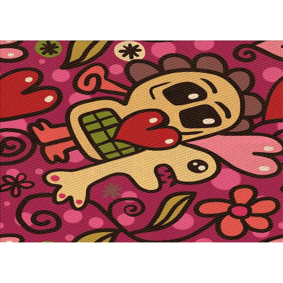 Ahgly Company Machine Washable Indoor Rectangle Transitional Red Area Rugs, 8' x 12'