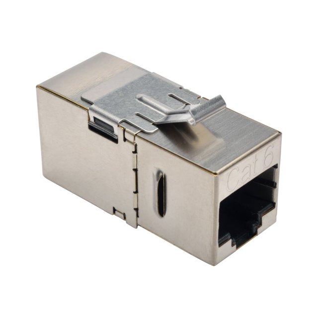 Eaton Tripp Lite Series Cat6 Straight Through Modular Shielded In Line Coupler RJ45 F/F RJ-45 CAT 6 - insert Modulaire - - - Argent - Conforme TAA