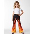 thumbnail image 2 of 5-6Y Girls Colored Flared Pants Digital Print Trousers Slim-Fit Wide Leg Flare for Spring Summer Autumn, 2 of 6