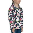 thumbnail image 3 of Kdxio Rabbit And Rose Pattern Boys Athletic Unisex Boys Girls Hoodie with Pocket Sweatshirts-X-Large, 3 of 6