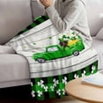 thumbnail image 3 of St. Patrick's Day Blanket Soft Cozy Warm Throw Blanket for Couch, Plush Fuzzy Flannel Fleece Blankets for Sofa, Spring Dogs Grass Truck Plaid Wood Bed Blankets Lightweight Gifts for Women, 50"x60", 3 of 9