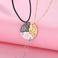 thumbnail image 2 of Pendentif Circulaire patchwork à triple Chaîne Étoile Lune, 2 of 4