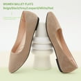 thumbnail image 6 of AOMAIS Women Ballet Flats Classic Faux Suede Pointed Toe Dress Shoes Comfortable Slip On Business Flats Cute Solid Soft Ballerina Flats(Beige/Brown 6), 6 of 8