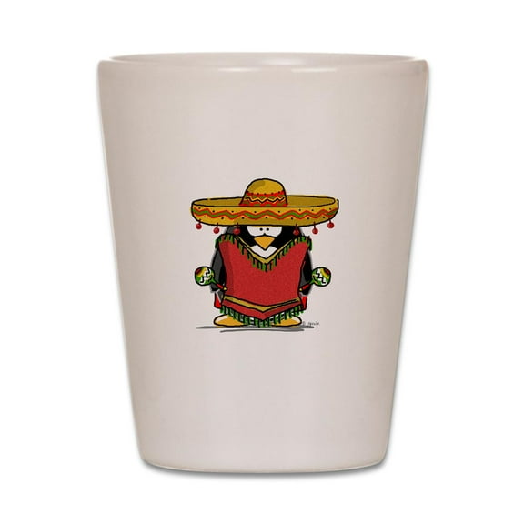 CafePress - Fiesta Penguin - White Shot Glass, Unique and Funny Shot Glass