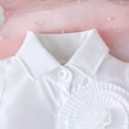 thumbnail image 4 of Girls 2 Piece Outfits Sleeveless Button Down Lapel Tank Shirt with Bow Pleated A-Line Skirts Cute Style Sets Hot Pink 18-24 Months, 4 of 9