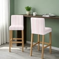 thumbnail image 2 of Pink Line Striped Bar Stool Covers - Stretch Dining Chair Covers Set of 4, Farmhouse Modern Geometric Stripes Bar Chair Cover Removable Counter Stool Pub Chairs Slipcovers Protectors for Kitchen/Cafe, 2 of 9