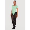 thumbnail image 3 of Women's Striped Short Sleeve Crew Neck Bodysuit, 3 of 4